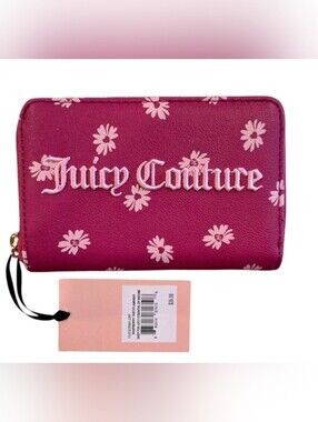 Juicy Couture "Daisy For Juicy" Zip Around Wallet Raspberry Tart/Flamingo, NWT